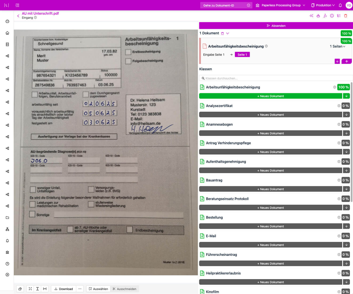 Classification screenshot 2